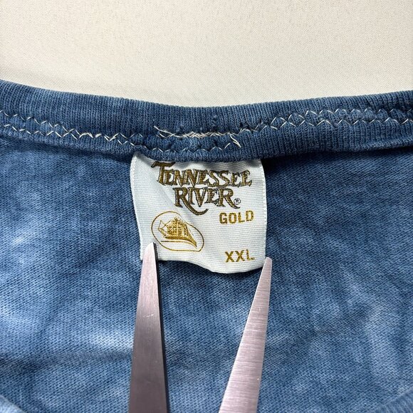 Vintage Tennessee River Gold Native American Tribal T Shirt Blue Tie Dye Sz XXL - Picture 4 of 7